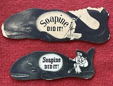 2 vintage Victorian trade cards Soapine Killer Sperm Whale Antique Providence RI picture