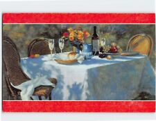 Postcard Table Chairs Food Flowers Still Life Painting/Art Print picture