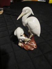 Antique porcelain crane figurine pair of  birds. Bottom marked picture