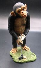 Vintage Figurine Monkey Chimp Playing Putting Golf Ball Resin 5.5