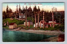 Indian Village AK-Alaska Scenic View Of City, Antique, Souvenir Vintage Postcard picture