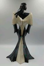 Ceramic Art Pottery Black And White Luster Large Lady Figurine Signed picture