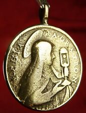 ANTIQUE 18TH CENTURY ST. ROSE OF VITERBO POOR CLARES ST. CLARE BRONZE MEDAL picture