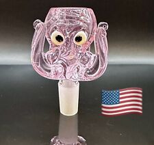 Primium 14mm Pink Thick Glass Octopus Bong Bowl Head Piece Bong Bowl Holder picture