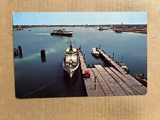 Postcard Ocracoke NC North Carolina Harbor Ferry Boat Outer Banks Vintage PC picture