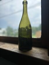 Antique High Kick Up Pontile Dark Green Wine Bottle picture