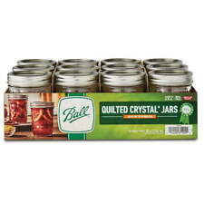 Ball Quilted Crystal Mason Jar w/ Lid & Band, Regular Mouth, 8 Ounces, 12 Count picture