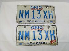VINTAGE SET OF 2 OHIO 1996 LICENSE PLATE # NM 13 XH NON-COMM picture