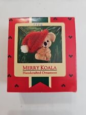 Merry Koala`1986'Koala Bear Wearing Holiday Christmas Hat,Hallmark Ornament Z11 picture
