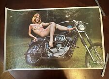 Honey Cycle Vintage 1970 Poster Nude psychedelic Hippie Woman Harley Davidson picture