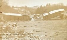 Postcard Real Photo Collapse of Covered Fall Bridge Hampton Bristol NH 1928 picture