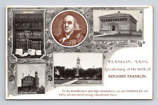 1906 Bicentenary of Birth of Benjamin Franklin Franklin MA Multi-View Postcard picture