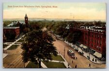 State Street from Winchester Park Springfield MA Vintage Postcard Posted 1913 picture