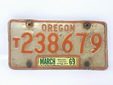 Vintage 1969 Oregon License Plate Public Utilities Power Unit T238679 Pair picture