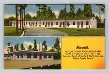 Sanford NC-North Carolina Harolds Motor Court Advertising Vintage c1951 Postcard picture