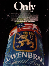 Lowenbrau Beer Can Forced Perspective Stylish 1987 Color Vintage Print Ad picture
