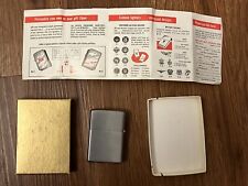 Never Used ZIPPO 1973 NO 200 BRUSH FINISH UNFIRED IN BOX PAPER INSERT LIGHTER picture