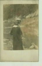 Postcard Antique Real Photo RPPC Velox c.1907-14 Two People Fishing See Cond. picture