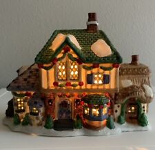 Vtg Bayberry Village Trim A Home Christmas Lighted Porcelain House Box & Light picture