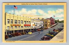Prescott AZ-Arizona, Looking East On Gurley Street, Antique Vintage Postcard picture