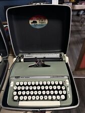 SMITH CORONA SUPER STERLING Typewriter. Tested Working. Carry Case. Vtg Green picture