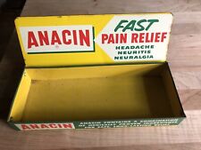 Vintage ANACIN Aspirin Tins METAL STORE DISPLAY BOX - Point of Sale COUNTER RACK picture