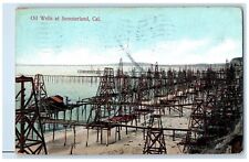 1907 Oil Wells At Summerland Santa Barbara California CA Antique Postcard picture