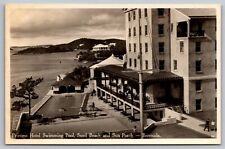 Princess Hotel Swimming Pool. Sand Beach & Sun Bermuda Real Photo Postcard. RPPC picture