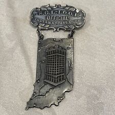 Antique S.G.L.-I.O.O.F 1911 Odd Fellows Official Badge Indianapolis IN Exc Cond  picture