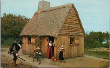 Thanksgiving Pilgrim Family Turkey Rifle Pumpkins Cornstalks Home Period Dress picture