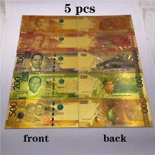 5pcs/set Philippines Gold Foil Banknotes 20 50 100 200 500 Peso For Nice Gift picture