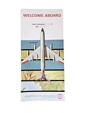 Vintage American Airlines 1965 welcome aboard flight info fold map 990 Astrojet picture
