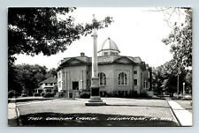 RPPC Postcard Shenandoah IA Iowa First Christian Church & Monument picture