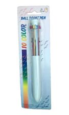 VTG White Colored Retractable Ball Point Pen 10-in-1 Dollar Tree Chesapeake NOS picture