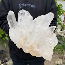 10lb Large Natural White Clear Quartz Crystal Cluster Raw Healing Specimen picture