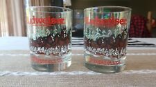 RARE 1989 BUDWIESER Clydesdales Whiskey Glasses 4.25