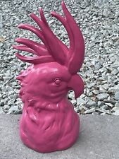 Bright Pink Cockatoo Parrot Figurine Head 13” tall picture