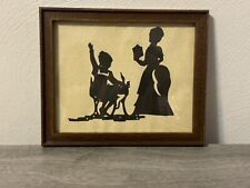 Vintage Framed Silhouette Teacher and Student Picture 11 x 9 picture