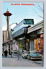 Seattle WA-Washington, World Fair, Alweg Monorail, Space Needle Vintage Postcard picture