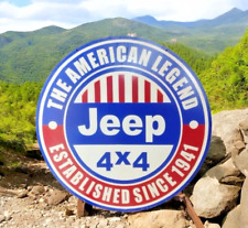JEEP THE AMERICAN LEGEND   ENAMEL  SIGN  48 INCHES 4 FEET  DSP SIGN picture