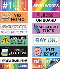 12Pcs Funny Gay LGBT Prank Bumper Stickers Rainbow Car Magnetic Bumper Decals Pr picture