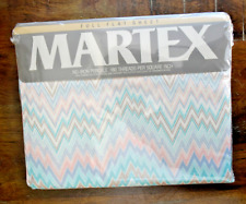 MARTEX Vintage Full Flat Sheet Percale Pastel Chevron 81