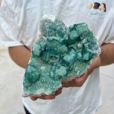 2.4lb Large NATURAL Green Cube FLUORITE Quartz Crystal Cluster Mineral Specimen picture