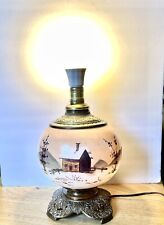 Parlor Globe Lamp Double Light Rustic/Farmhouse/Victorian/Japanese Heavy Brass picture