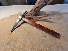 Antique Mining Rock Prospecting Pick Primitive Tool Hand Forged Rosewood Handle picture