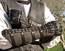 Leather Arm Guard Armor Cuff Bracer Knight Costume Battle Medieval Viking Gloves picture