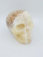 Large Amber Flower Agate Crystal Skull - Flower Agate Crystal Skull Carving picture