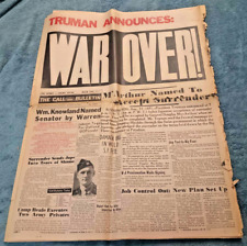 VINTAGE NEWSPAPER, TRUMAN ANNOUNCES: WAR OVER The Call Bulletin, Aug 14, 1945 picture