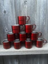 Starbucks Gatherings Red Metal Stainless Steel Cup Espresso 3oz Shot Lot Of 10 picture