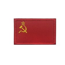 Russia Flag USSR Cccp Soviet Russia Flag Red Hook Loop Patch Embroidered Badge picture